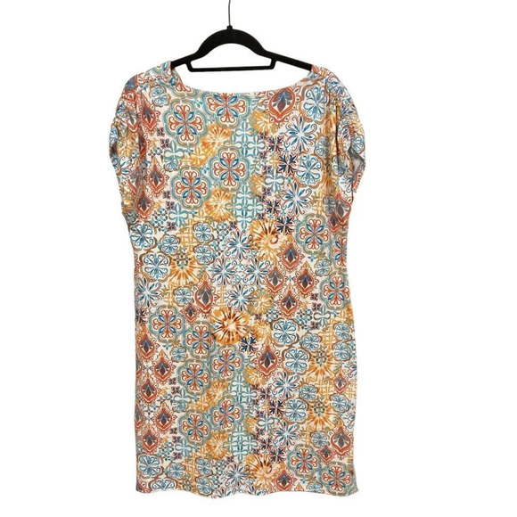 T by Talbots Casual Pullover Short Dress, Size Large, Colorful Geometric Pattern - Picture 10 of 10